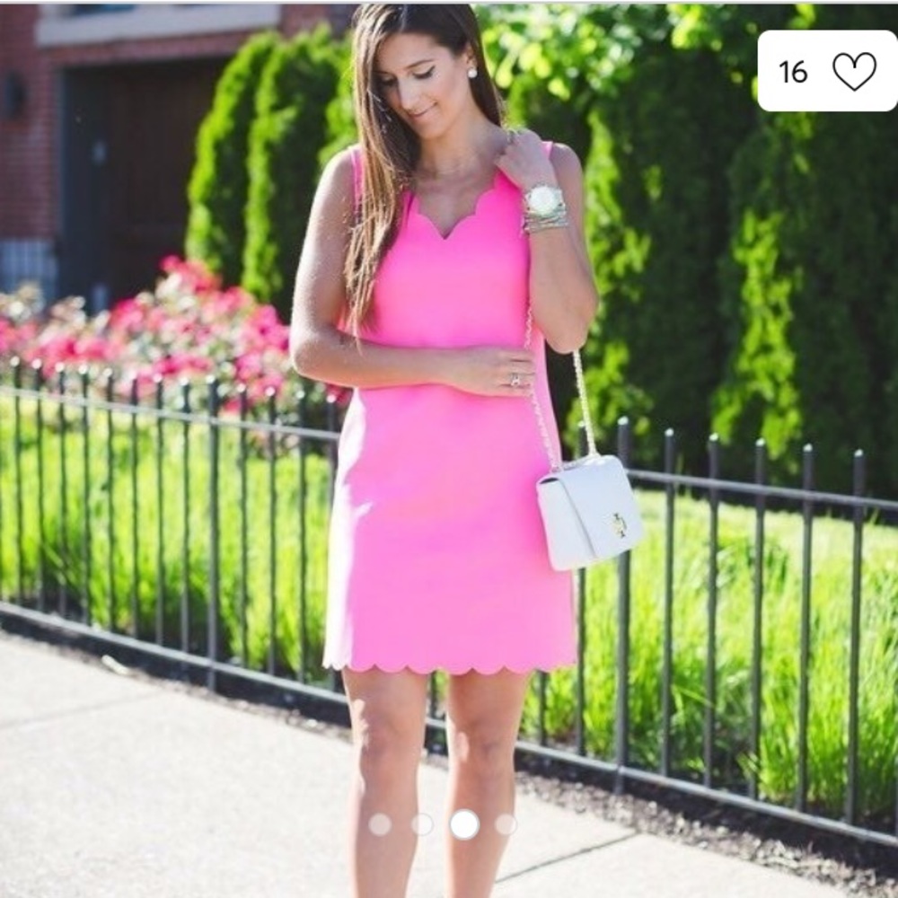 Hot Pink Scalloped Lilly Dress